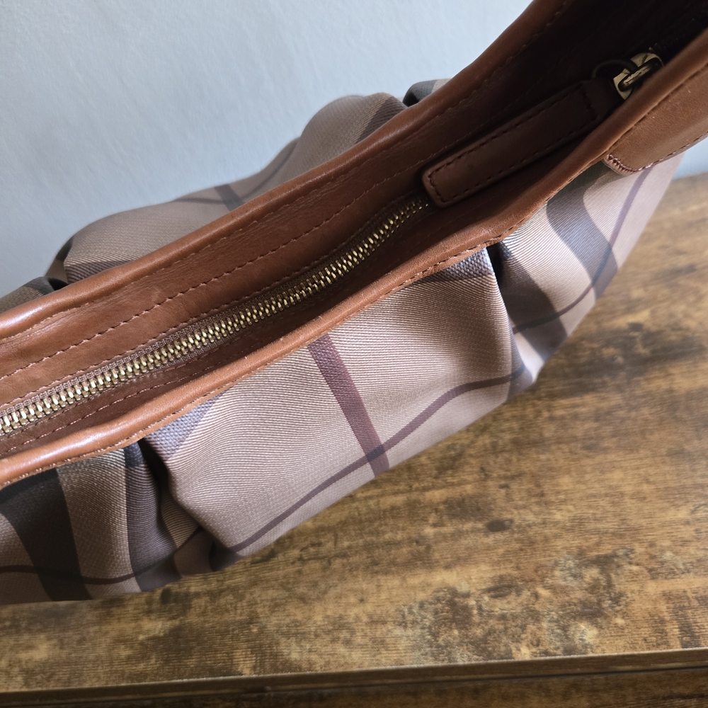 Burberry Tan and Brown Plaid Shoulder Bag - Picture 4 of 7